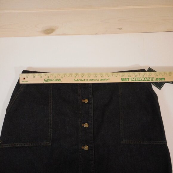 Lauren Ralph Lauren Jean Co. Women’s 18W Denim Skirt Black Button-up NWT Vintage - Picture 4 of 11